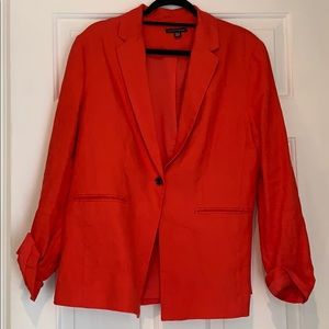 Saks Fifth Avenue Red Linen Blazer (L)